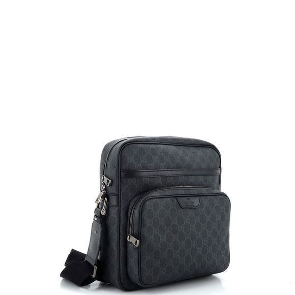 Gucci Front Pocket Messenger Bag GG Coated Canvas Small Black - Picture 2 of 6